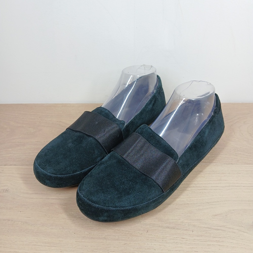 Vionic Loafers Women 11 Black Suede Elastic Band Slip On Comfort Shoes